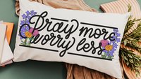 pray more worry less lumbar pillow for rocking chair, Christian gifts for ladies Bible study group essentials, prayer warrior gift, floral