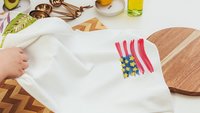 floral American flag kitchen towels, patriotic kitchen decor, 4th of July bridal shower gifts for bride, USA gifts, Independence day home