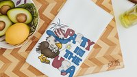 party in the USA kitchen towels, bald eagle patriotic kitchen decor, 4th of July bridal shower gifts for bride, Independence day home decor