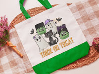 Trick or treat tote bag for kid, Halloween friends bag, reusable shopping bag, Halloween gifts for best friend, Halloween candy bag for kids