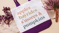 fall things fall vibes tote bag for women, apple picking autumn tote bag for teachers, reusable grocery bag cute gifts for sister, October