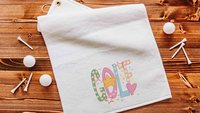 cute golf towel with grommet, golf bag towel for women, golf gifts for her, ball towel, lady golfer gifts, golfer towel, golfing gifts for