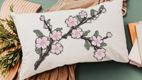 cherry blossom pillow cover 12 x 20, Japanese aesthetic throw pillow for couch, college dorm gifts for girls, guest bedroom decor, plant mom