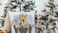 holy holy holy hymn Christian throw pillow for couch, nativity scene Christmas kitchen towels for gifts, primitive angel Christmas decor for