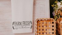 farm sweet farm kitchen towels, farmhouse ish funny kitchen decor, urban farmgirl trad mom gifts for Mothers day gifts for gardeners, fresh