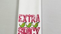 extra spicy funny kitchen towels for women, foodie gift, jalapeno pepper hand towels for bathroom, Cinco de Mayo decor, fiesta bachelorette