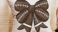 personalized football coquette bow football kitchen towels, fall kitchen decor, football mom gifts, cute football rally towel, hand towels
