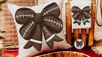 personalized football coquette bow football kitchen towels, fall kitchen decor, football mom gifts, cute football rally towel, hand towels