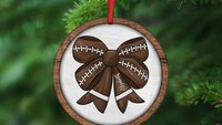 cute football ornament personalized football coquette bow football car charms rear view mirror accessories for women, football mom gifts