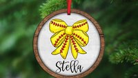 personalized softball coquette throw pillow for bed, softball bow accent pillows for couch, softball gifts for girls, softball mom gifts