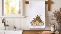 cream pumpkin kitchen towels fall kitchen decor, Thanksgiving hostess gifts for women, sunflower pumpkin hand towels for bathroom, brown