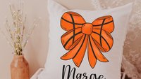 personalized basketball coquette throw pillows for dorm, cute basketball senior night gifts for girls, rally towel with name, basketball car