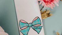 just a little moody cute cow kitchen towels with name, funny cow gifts for cow lovers, personalized turquoise bow hand towels for bathroom