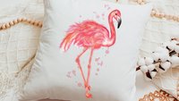 flamingo throw pillow for couch, pink dorm pillows for college girls, coastal decor beach house gifts, flamingo gifts for women, tropical