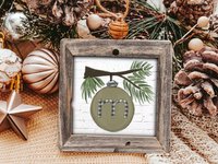 personalized initial ornament wood, custom sage green Christmas ornaments for family, farmhouse Christmas wedding gifts for couple, stocking