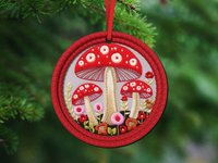 toadstool ornaments for mini tree for all holidays, red mushroom car charms rear view mirror, nature lover gifts, mushroom gifts for her