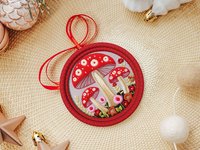 toadstool ornaments for mini tree for all holidays, red mushroom car charms rear view mirror, nature lover gifts, mushroom gifts for her