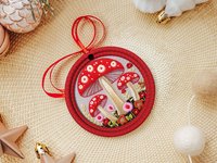 toadstool ornaments for mini tree for all holidays, red mushroom car charms rear view mirror, nature lover gifts, mushroom gifts for her