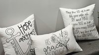 hope anchors the soul Bible verse throw pillows for bed, may the God of hope Romans 15 13 scripture pillow covers 18 x 18, his and hers gift