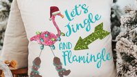 let's jingle and flamingle flamingo Christmas decorations, tropical Christmas decor, funny Christmas gifts for new home owners, beach