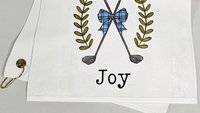 personalized golf coquette golf towels with grommet, girly golf bag accessories ladies golf ball towel, plaid golf ball towel, golf mom gift