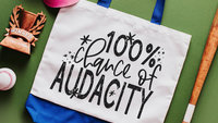 the audacity funny tote bag for women, reusable shopping bag, sarcastic gift for friends, sassy tote bag for summer, best friend birthday