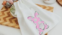 pink Easter bunny hand towels for bathroom blue Easter rabbit kitchen towels for decor, Easter basket stuffers for adults, Easter kitchen
