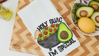 holy guacamole fiesta kitchen towels funny kitchen decor, foodie gift, sassy kitchen dish towels, sarcastic gifts for friends, taco Tuesday