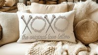 xoxo the original love letters Christian throw pillows for bed, religious lumbar pillow cover 12 x 20, crown of thorns and nails, faith gift