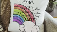 personalized pet rainbow bridge throw pillow for couch, loss of pet sympathy gift for women, remembrance pillow for sofa, pet loss memorial