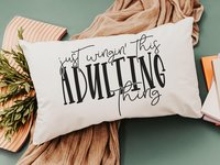 just wing it funny lumbar pillow for bed, 18th birthday gifts for daughter, college dorm decor for girls, adulting gift, sarcastic throw