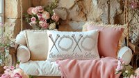 xoxo the original love letters Christian throw pillows for bed, religious lumbar pillow cover 12 x 20, crown of thorns and nails, faith gift