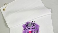 funny golf towel with grommet, golf now wine later golf bag towel for women, cute golf gifts for her, wine gifts for friends, ball towel