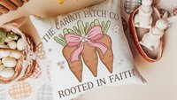 rooted in faith Christian kitchen towels for gifts, carrot patch gardener gifts for women, cute Spring decorative hand towels for guest bath