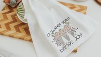 a sweet spirit brings joy ice cream kitchen towel, Christian gifts for best friends, faith based housewarming gifts for her, bathroom hand