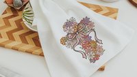 floral cross kitchen towel, faith in God LDS decor, Christian gifts for friends, faith based housewarming gifts for women, guest bathroom