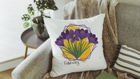 custom purple violet throw pillow for sofa, February birth flower gift for Mom, violet flower themed gift, floral kitchen towels, best gifts