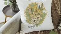 gladiolus flower throw pillow for bed, August birth month flower gifts for her, August birthday gifts for friend, yellow gladiolus kitchen
