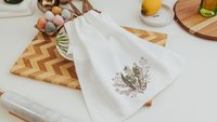 lily of the valley flower kitchen towel cottage kitchen decor, May birth flower gift for friend birthday gifts for her, hawthorn flower tea