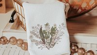 lily of the valley flower kitchen towel cottage kitchen decor, May birth flower gift for friend birthday gifts for her, hawthorn flower tea