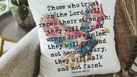 they will soar on wings like eagles scripture throw pillows for couch, Isaiah 40:31 Bible verse gifts for men, Christian patriotic decor for
