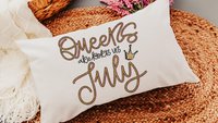 queens are born in July cute lumbar pillow for living room, July birthday gifts for her, cancer zodiac gifts for women, birthday queen throw