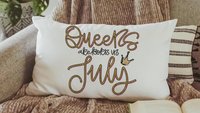 queens are born in July cute lumbar pillow for living room, July birthday gifts for her, cancer zodiac gifts for women, birthday queen throw