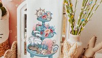 nautical kitchen towels summer kitchen tea towels for friends, beach cottage hostess gifts for women, guest bathroom hand towels, coastal