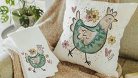 chicken mom floral throw pillow covers 18x18, cute chicken decor kitchen towels for gifts, Spring decor for home, crazy chicken lady gifts