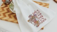 floral cross kitchen towel, faith in God LDS decor, Christian gifts for friends, faith based housewarming gifts for women, guest bathroom