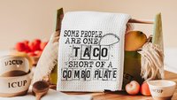 people are stupid taco kitchen towels, taco gifts, bestie birthday gifts for her, funny kitchen dish towels, snarky kitchen decor, fiesta