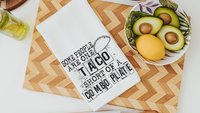 people are stupid taco kitchen towels, taco gifts, bestie birthday gifts for her, funny kitchen dish towels, snarky kitchen decor, fiesta