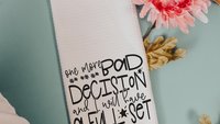 bad decisions quote sassy kitchen towel home decor, snarky gifts, divorce gift for her, bad decisions make good stories funny kitchen items