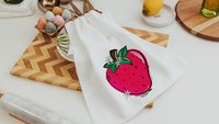tis so sweet to trust in Jesus hand towels for kitchen Christian gifts for best friend, strawberry kitchen decor, faith gifts for her, cute
